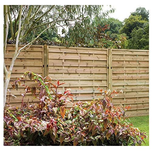 Image of Forest Garden 1.8m x 1.2m Pressure Treated Decorative Europa Plain Fence Panel - Pack of 3