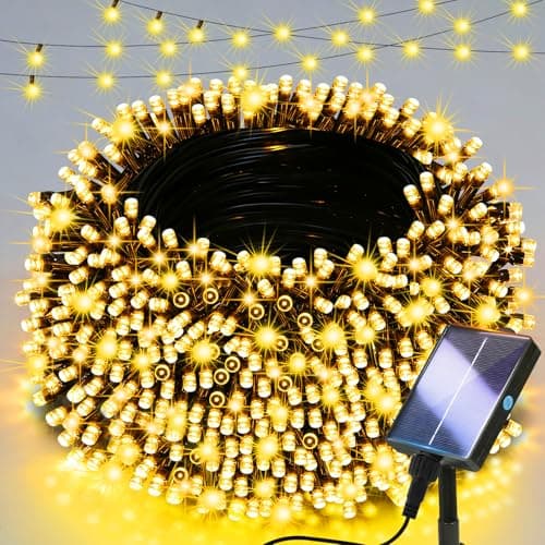Image of Lighprenix Solar Lights Outdoor Garden - 20m 200LEDs Solar Powered Waterproof Warm White Fairy Lights with 8 Modes, Upgrated Large-Capacity Outside Decorative String Lights for Tree/Fence/Gazebo/Mesh