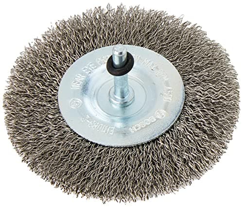 Image of Bosch 1x PRO Stainless Steel Longlife Wire Wheel, Crimped Wire for 6 mm Cylindrical Shank and Drill (Ø 100 mm, Professional Accessory Rotary Drill/Drivers)