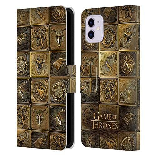Image of Head Case Designs Officially Licensed HBO Game of Thrones All Houses Golden Sigils Leather Wallet Case Compatible With Apple iPhone 11