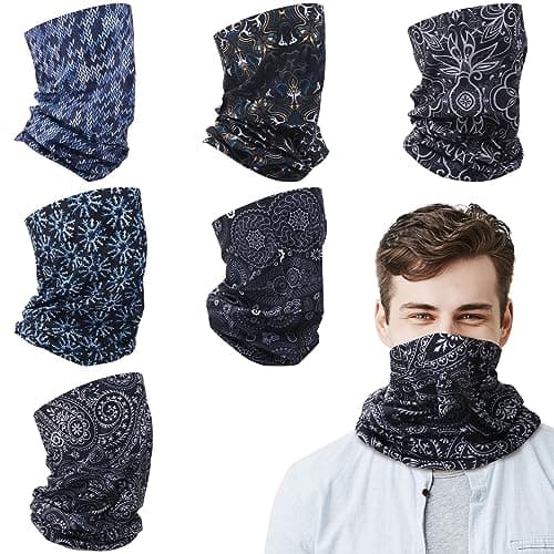 Image of Fanshiontide 6PCS Headwear Bandana for Men Face Masks Snoods Washable Face Coverings Neck Scarf Headscarf,Men Windproof Neck Gaiter Scarf for Sports Outdoor Fishing Cycling