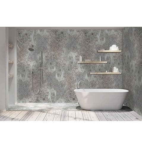 Image of Durapanel Natural Cappuccino Marble Wall Panel, 9mm Waterproof Plywood Core, High Pressure Laminate, Square Edge, 2400 x 1200mm