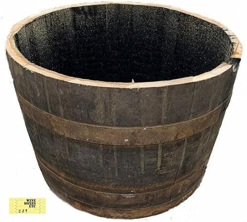 Image of WHISKY OAK BARREL Planter Pot - half cut Wooden Keg Barrels ideal for the garden
