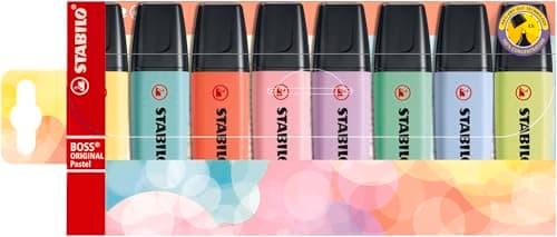 Image of STABILO BOSS ORIGINAL Pastel - Highlighter - Pack of 8 - Assorted Colours