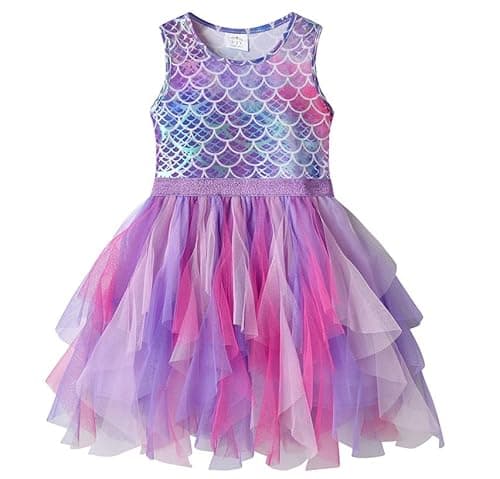 Image of VIKITA Girls Dresses Mermaid Princess Tulle Party Wedding Dress SH8001 7-8 Years
