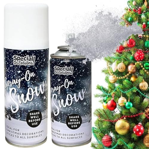 Image of STORM TRADING GROUP 200ml Artificial Christmas Snow Spray Xmas Tree Window Craft Decoration Perfect For Christmas Tree Real Snow Effect (1)