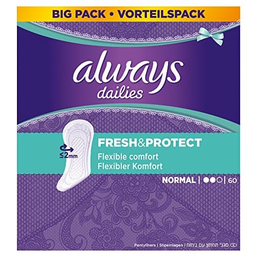 Image of Always Dailies Fresh and Protect Normal Panty Liners Pads - Pack of 60