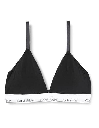 Image of Calvin Klein Women’s Lightly Lined Triangle Bra with Logo Band, Black (Black(Ub1)), XL
