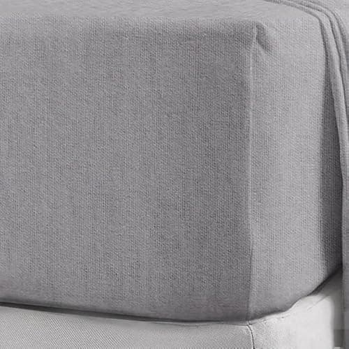 Image of Flannelette Fitted Sheet 100% Brushed Cotton Extra Deep 32cm/13 Inch Bed Sheet Soft Warm Cosy Bedding Plain Colour Easy Care Bed Linen Single Double King Super King (Grey, King)