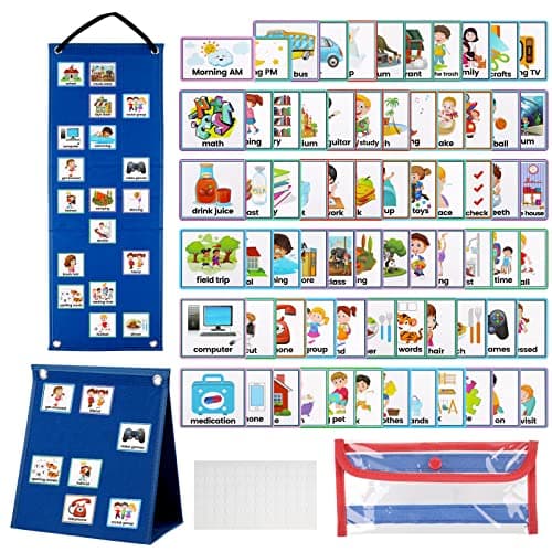 Image of Visual Timetable, Children Visual Now and Next Board Learning Aids Tool with 70 Picture Cards To Support Communication, Daily Routine Chart for Speech and Language, ASD, Autism, Preschool