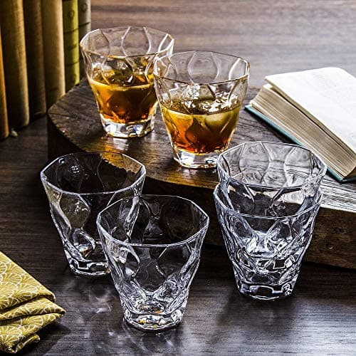 Image of RCR Riflessi Samarcanda 6-Pack 330ml Crystal Glass Whiskey Tumblers | Set of 6 9cm Ribbed Rum, Water/Whisky Glasses for Alcoholic & Soft Drinks | Drinking Glasses for Cocktails, Shorts & Spirits