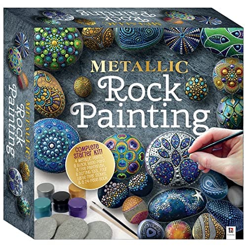 Image of Hinkler - Metallic Rock Painting - Rock Painting Complete Starter Kit - Arts and Crafts for Everyone - Gift for Art Lovers - Includes Rocks, Metallic Paint and More [Paperback] Pty Ltd