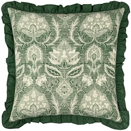 Image of Paoletti Kirkton Feather Filled Cushion,Bottle Green,50 x 50cm