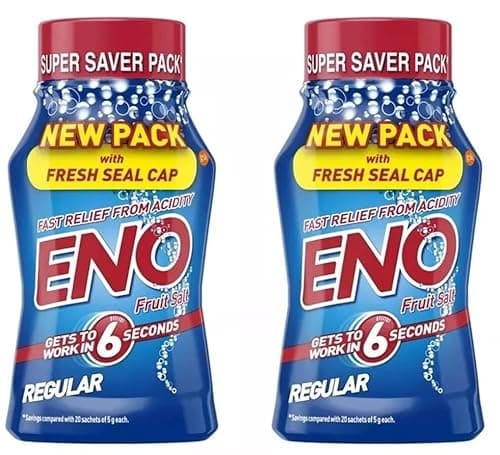 Image of ENO Fruit Salt Regular 100g Pack of 2 Fast Relief from Acidity Gentle on Your Stomach