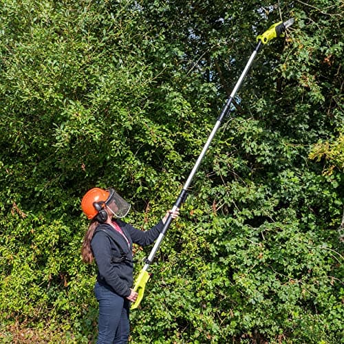 Image of Garden Gear Cordless Telescopic Pole Chainsaw 20V Lithium-ion Battery & Charger, 30° Adjustable Head & Extendable 3m Reach - 3.8kg