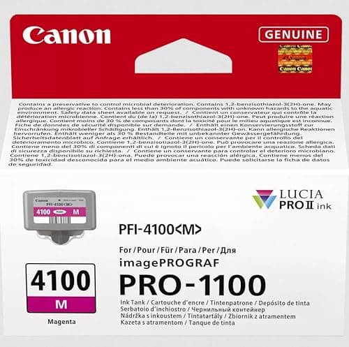 Image of Canon PFI-4100M Genuine Printer Ink Cartridge - High Performance & Fade Resistant Ink (1 x Magenta Cartridge) - Compatible with imagePROGRAF PRO-1100