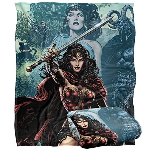 Image of WONDER WOMAN Sword in Hand Silky Touch Super Soft Throw Blanket 152 x 127 cm