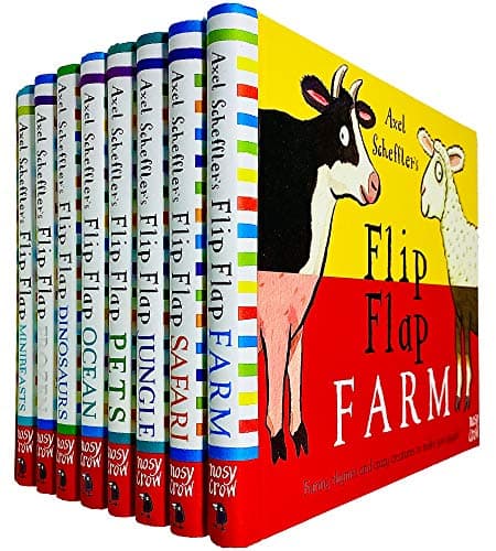 Image of Axel Scheffler's Complete Flip Flap Series 8 Books Collection Set (Farm, Safari, Jungle, Pets, Ocean, Dinosaurs, Frozen & Minibeasts)