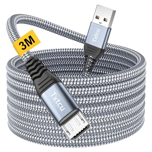 Image of Txtcu Micro USB Cable 3m, Long Micro Charger Cable Android Charging Cord Braided PS4 Controller Charge Cord Compatible for Samsung Galaxy S7/S5/J3/J5/J7,Huawei,HTC,LG,PS4,Kindle,Xbox,Nexus,Nokia