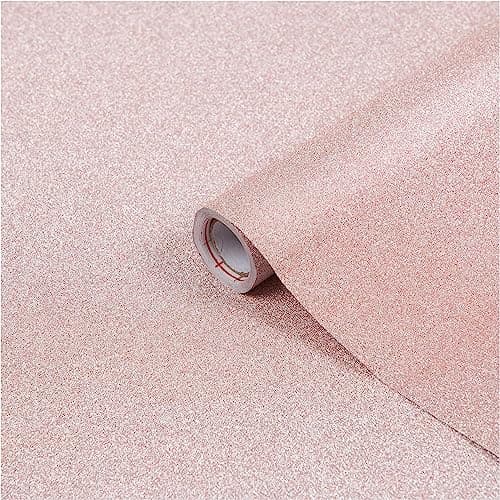 Image of d-c-fix vinyl wrap Rose pink glitter 67,5 cm x 2 m - sticky back plastic roll for furniture, kitchen & cupboards - contact paper sticker self adhesive film