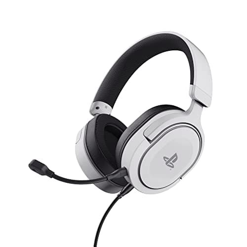 Image of Trust Gaming GXT 498W Forta [Officially Licensed for PlayStation 5] Sustainable Gaming Headset for PS5 / PS4, 1.2m Cable, 50mm Drivers, Detachable Microphone, Wired Over-Ear Headphones - White