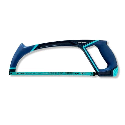 Image of Eclipse Professional Tools EPH300 Soft Feel Hacksaw (12") - Metal Cutting Ergonomic Comfort Grip Hand Saw - Quick Blade Change Mechanism - 45° Mounting - Supplied with Eclipse Predator 24TPI Blade