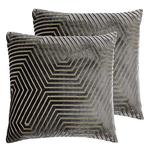 Image of Paoletti Evoke Cut Velvet Polyester Filled Cushion - Twin Pack