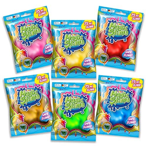 Image of CRAZE MAGIC SLIME for Kids 6 x 75ml Bags – Safe Slime Toys and Surprise Elements – Kids Slime, Creative Play Dough Alternative, Random Colours - Fun Gifts for Boys & Girls Ages 3+