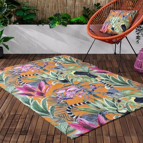 Image of Wylder Tropics Kali Animals Outdoor/Indoor Rug – Tropical Animal Design (Multicolour – 120 x 170cm)