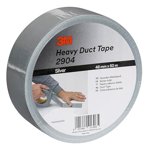 Image of 3M Heavy Duty Duct Tape 2904, Highly Conformable, Strong Gaffa tape, 48 mm x 50 m, Silver, 1 Roll