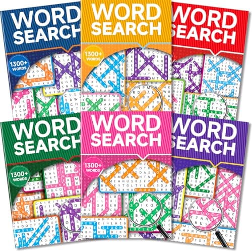 Image of Elfew 6 Pack Large Print Word Search Books for Adults, 8000+ Wordsearch with 330+ Theme Puzzle Books for Adults, Word Game, Word Search for Seniors and Teens