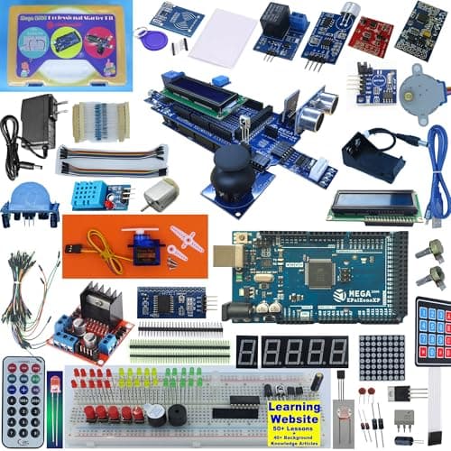 Image of ePalZoneXP Professional Mega R3 Mega 2560 Starter Kit Compatible with Arduino IDE, the Most Detailed 50+ Lessons, Plus 40+ Background Knowledge Articles, Detailed Explanation, Compass, Gyro UK