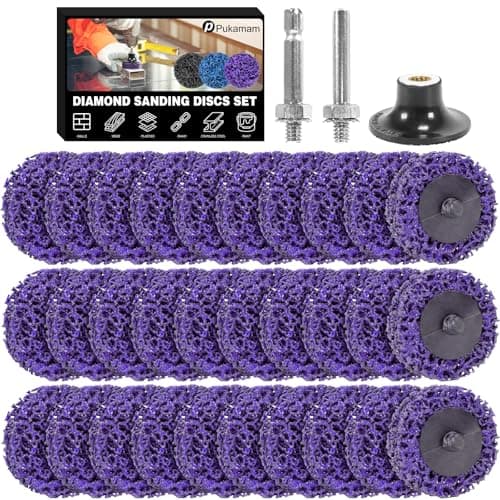 Image of 30 Pcs Grinding Discs 50mm Paint Stripping discs 2 Inch Sanding Discs for Drill Rust Removal Disc for Metal Steel Grinding Polishing(Purple)