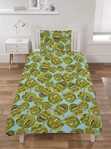 Image of Green Ogre Single Duvet Cover Green Dude Reversible Set