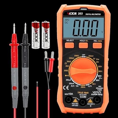 Image of GuliTech VICTOR/RuoShui 201/202/203/205A Digital Multimeter AC/DC Voltage Current Resistance Digital Universal Meter Burn-proof Pocket Multimeter(VICTOR 203)