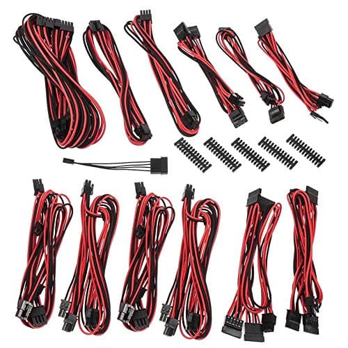 Image of BitFenix Alchemy 2.0 PSU Cable Kit, EVG-Series - Black/Red
