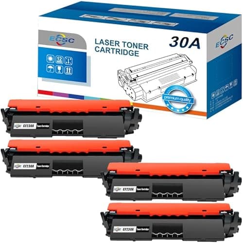Image of ECSC Toner Cartridge CF230A For Printer, Compatible With HP LaserJet Pro M203 M203 Series M203dn M203dw M220 Series MFP M227 Series MFP M227fdn MFP M227fdw MFP M227sdn (Black, 4-Pack)