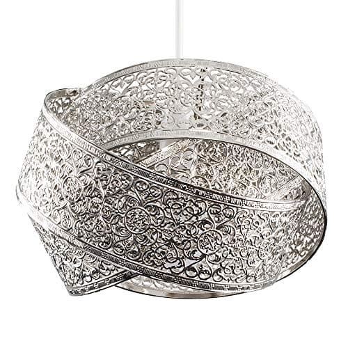 Image of MiniSun | Modern Brushed Chrome Intertwined Rings Design Ceiling Light Shade | Pendant Lights, Home Décor & Improvement Essential | 30cm Shade Width