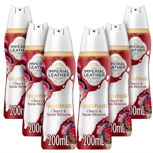 Image of Imperial Leather Cherry and Snow Blossom Foamburst Gel to Foam Body Wash Shower Gel, Luxurious Foam Lather, Gentle Skin Care, Bulk Buy, Multipack of 6 x 200ml