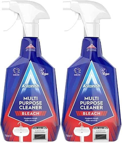 Image of Astonish Multi Purpose Cleaner 750ml Pack of 2 Hygienic Bleach Spray Kitchen Sink Bathroom Stain Remover Disinfectant Cleaning Detergent| (2pack) (1500ml)