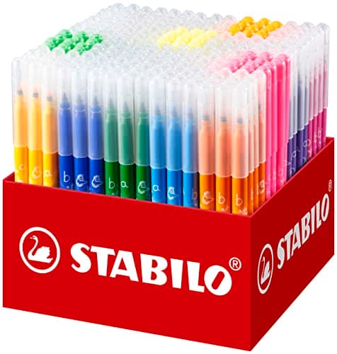 Image of STABILO Trio A-Z - Fibre-Tip Pen with Triangular Grip Zone - Classpack of 240 - with 20 Assorted Colours