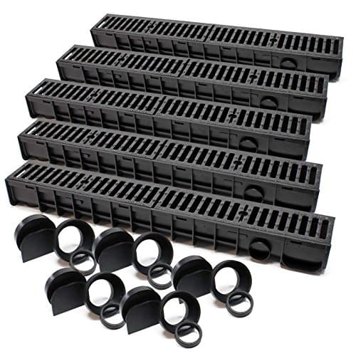Image of WilTec Drainage Storm Ground Channel 5x1m 12.5t Heelguard Cast Iron Rain Waste Sewage Water Drain