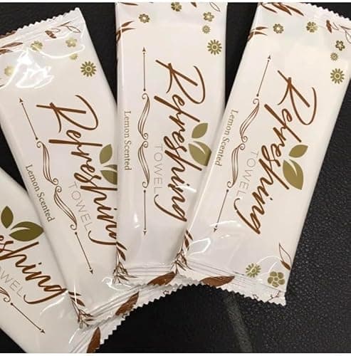 Image of 1000 x Large Lemon Fresh Wet Hand Wipes, Individually Wrapped, Large Towels for Catering, Restaurants, Hotels, Takeaways