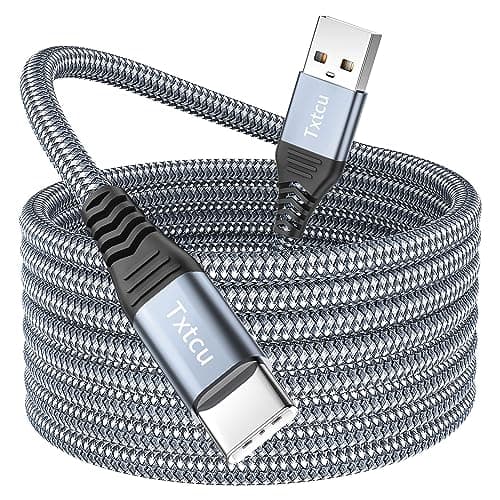 Image of Txtcu USB C Cable, 4 m, Extra Long USB C Charging Cable, Nylon PS5 Controller, Charging Cable, USB Type C Cable for Samsung Galaxy S22/S21/S20, Note 10 9 8, PS5, LG V30 V20 G6 G5, Moto, Huawei P30