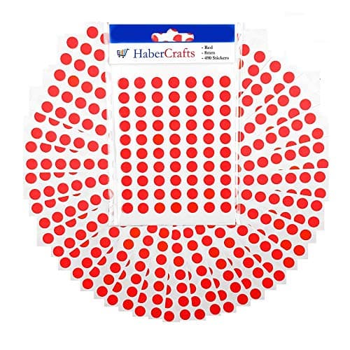 Image of 8mm Red Dot Stickers - Easy Peel Self-Adhesive Circle Labels for Colour Coding, Calendar, Scrapbooks & Organizing (Red - 1 Pack - 490 Stickers)
