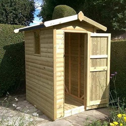 Image of 6 x 4 Feet Apex Shed - Pressure Treated Timber - L182 x W122 x H240 cm