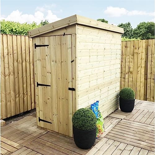 Image of 3 x 6 WINDOWLESS Garden Shed Pressure Treated T&G PENT Wooden Garden Shed - Side Door (3' x 6' / 3ft x 6ft) (3x6)