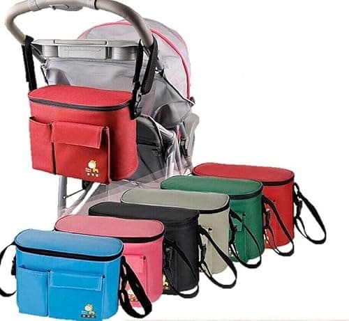 Image of MAIL MORE Stroller Organizer with Cup Holder, Baby Pram Bag, Pushchair Buggy Organiser (Grey)