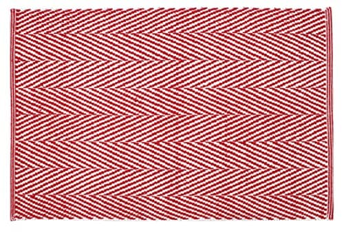 Image of About Home HERRINGBONE Design Cotton Area Rug 2'x3' (60x90 cm) (RED) - Rug Indoor Rug for Living Room, Bedroom - Machine Washable Hand Woven 100% Cotton Floor Carpet