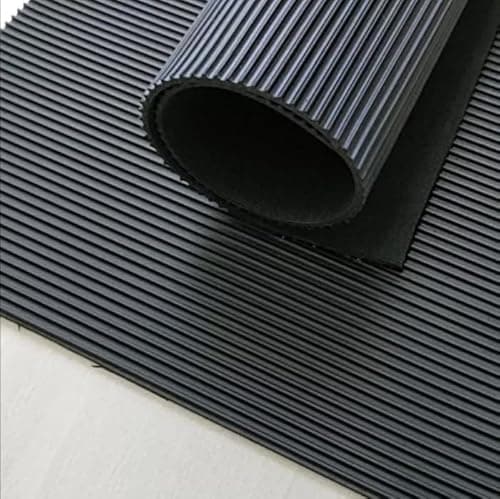 Image of Black Rubber Matting Roll | Thick Heavy Duty Flooring Mat, Indoor & Outdoor, Non-Slip, Waterproof & Easy to Cut | Ideal for Garage, Vans, Gym, Shed Floor | 1.5m Width 3mm (Fine Ribbed, 0.5m x 1.5m)